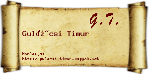 Gulácsi Timur névjegykártya