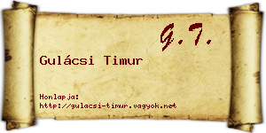 Gulácsi Timur névjegykártya